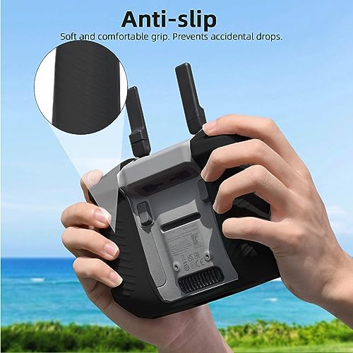 BRDRC Air 3S Silicone Cover Case Sleeve for DJI RC 2,Protective Cover Compatible with DJI Neo Mini 4 Pro Air 3 Flip Fly More Combo Controller Accessories (Black)