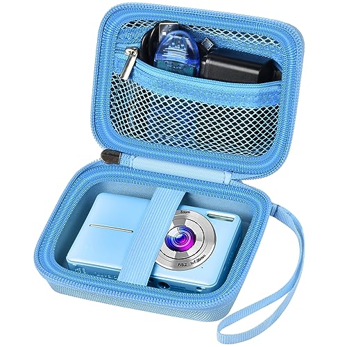 ALKOO Case Compatible with CAMKORY Digital Camera/for VAHOIALD FHD 1080P Digital Point and Shoot/for Kodak PIXPRO FZ55/ FZ45 16MP Vlogging/for IWEUKJLO, Holder for SD Card More- Blue (Box Only) - color: Blue