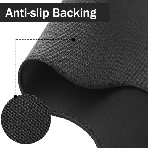 Sabary Scalloped Desk Mat Keyboard Mouse Pad Set 35.5 x 15.7 Inch Black Cute Aesthetic Preppy Table Mat Keyboard Wrist Rest Mouse Pad with Wrist Rest Coaster Ergonomic Non-Slip Waterproof Gaming Desk - color: Black, size: 35.5 x 15.7 Inch