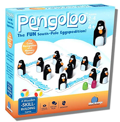 Blue Orange Pengoloo, Wood - Tabletop Strategy and Memory Game for Kids Family Preschool, Ages 4+, Award Winning - style: Wood