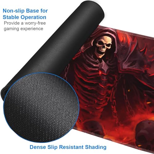 JVGFYNKL MTG Playmat + Drawstring Travel Pouch + 6 Dice Counter, for Tabletop Trading Card Game Playmats or Large Mouse Pad, Anti-Slip Rubber 24 x 14 in, King of Skeletons TCG Playmat - color: JV-Playmat-1-F-154