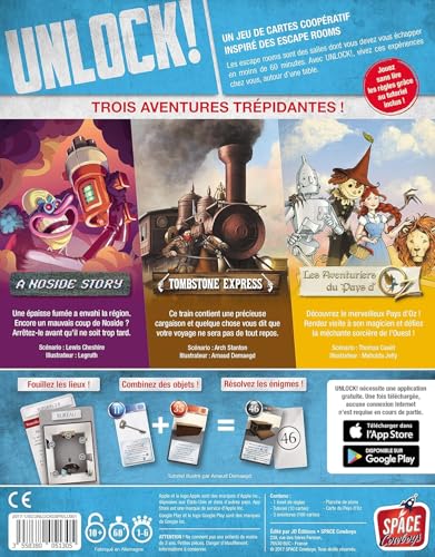 UNLOCK! Secret Adventures Card Game - Escape Room-Inspired Cooperative Adventure, Fun Family Game for Kids and Adults, Ages 10+, 1-6 Players, 1 Hour Playtime, Made by Space Cowboys