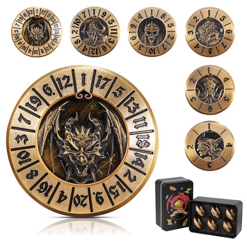 D&D Dice Set,7PCS Metal Dice for Dungeons and Dragons,Mini Dice Set with Pocket Watch Case,Role Playing Board Games Accessories (Dragon, Gold-F) - color: F-gold, style: Dragon