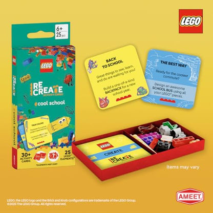 LEGO Recreate Activity Cards – Cool School | Learning Through Play Game with 30+ Activity Cards & 25 LEGO Elements | Ages 6+ - style: Cool School