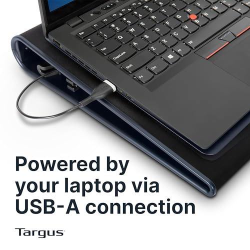 Targus 17 Inch Dual Fan Lap Chill Mat - Soft Neoprene Laptop Cooling Pad for Heat Protection, Fits Most 17" Laptops and Smaller - USB-A Connected Dual Fans for Heat Dispersion (AWE55US) - size: Tilted