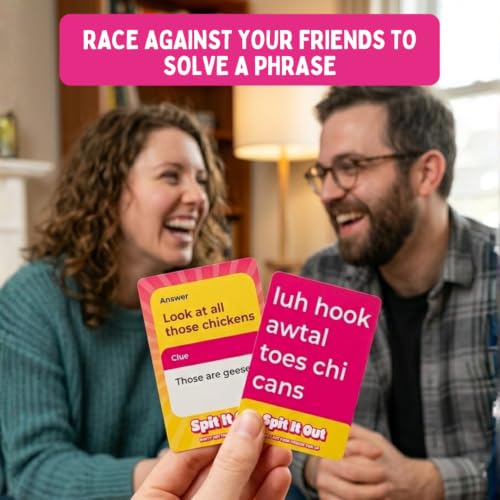 Spit It Out Party Game for Adults & Teens 17+ – Fast-Paced Word Guessing Card Game, Sound It Out & Shout the Answer, Funny Group Game for Game Nights, Parties, Gatherings & Icebreakers, 2+ Players