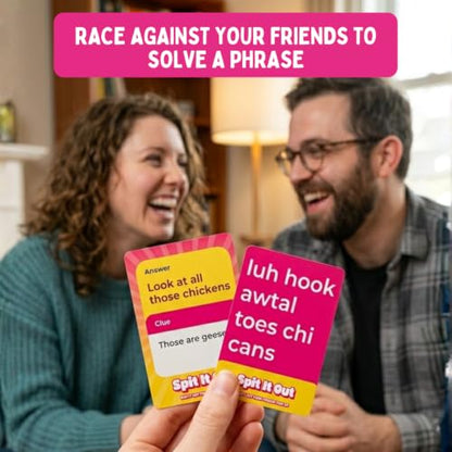 Spit It Out Party Game for Adults & Teens 17+ – Fast-Paced Word Guessing Card Game, Sound It Out & Shout the Answer, Funny Group Game for Game Nights, Parties, Gatherings & Icebreakers, 2+ Players