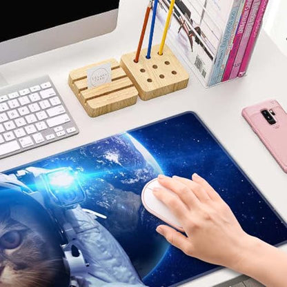 Astronaut Cat Nebula Galaxy Outer Space Gaming Mouse Pad XL Extended Large Desk Mat Big Mousepad Non-Slip Rubber Base Stitched Edge Long Desk Pad for Desktop PC Computer Gamer,31.5×11.8 Inch - color: Astronaut Cat Nebula Galaxy Outer Space