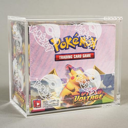 EVORETRO Booster Box Acrylic Case Protector for Pokemon, Magnetic Lid | 1 Pack | 4mm Thick | UV-Resistant & Acid-Free | Crystal-Clear Scratch-Resistant Display | Snug Fit for Sealed Booster Boxes - style: Booster Magnet (1)