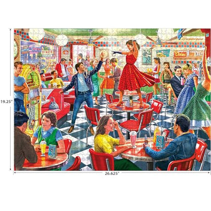 RoseArt - Back to The Past - Dancing At The Diner - 1000 Piece Jigsaw Puzzle for Adults - style: Dancing at the Diner
