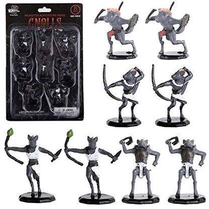 Halloween Fantasy Gnoll Mini Figures – 8 Painted Unique Designs – 1" Hex-Sized, Compatible with DND, Pathfinder & Tabletop RPGs – Realistic Sculpts for Spooky Campaigns, Game Nights
