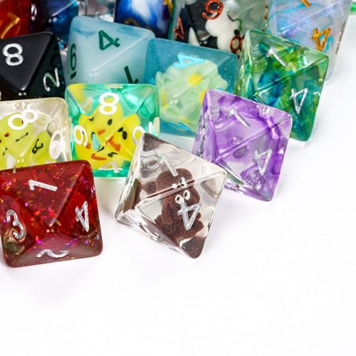 10 Pack of D8 Polyhedral Dice Set - Random Color 8 Sided Dice for D&D, DND, RPG, Table Games - color: 10pcs D8 Random Color
