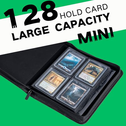 Top loader Binder, Holds 128+ Toploaders (Grass Green) | 4 Pocket Top Loader Card Storage Case, Double-Sided Pockets for trading card in 3 x 4'' Toploaders - color: Top loader Binder Grass Green
