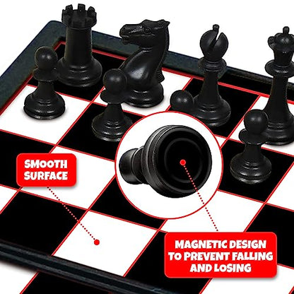 Gamie Magnetic Board Travel Games for Kids, Includes 12 Retro Fun Games - 5" Compact Design, Individually Boxed Travel Essentials for Kids 4-8, 8-12, Road Trip/Airplane/Camping, for All Ages