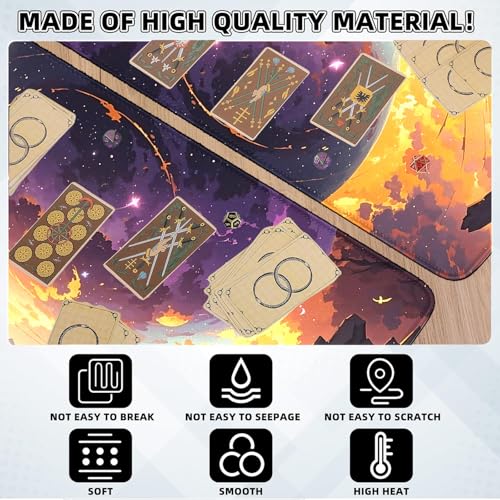 MTG Playmat- Stitched Edges Forest TCG Playmat-Non-Slip Landscape Play Mat Smooth Surface Rubber Base Board Game Mousepad 24x14 inches for Trading Card Game Playing with Storage Bags - color: Starry Sky