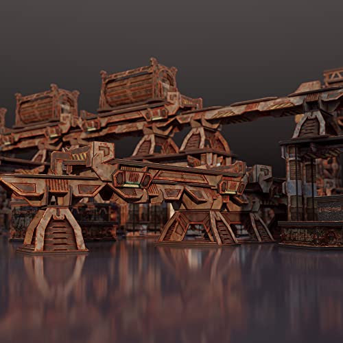 TinkerTurf Sci-Fi Terrain: MagLev Rail Add-on, Abandoned Theme, Sturdy, Affordable, Great-Looking Full-Color Terrain, Quick and Easy to Assemble, Virtually Limitless Setups - style: Add-On (Abandoned)