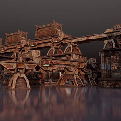 TinkerTurf Sci-Fi Terrain: MagLev Rail Add-on, Abandoned Theme, Sturdy, Affordable, Great-Looking Full-Color Terrain, Quick and Easy to Assemble, Virtually Limitless Setups - style: Add-On (Abandoned)