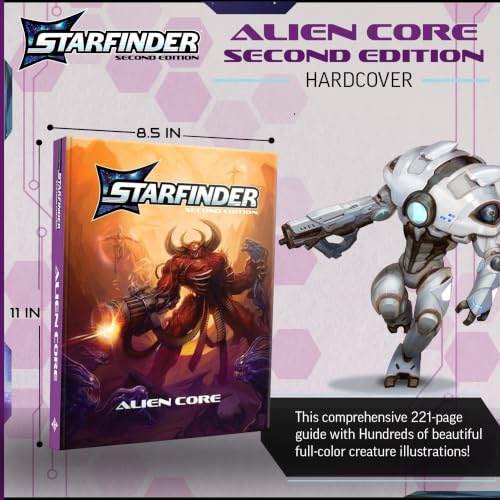 Starfinder Alien Core Hardcover - Complete Monster Manual with 200+ Creatures Like Dragons and Robots Second Edition