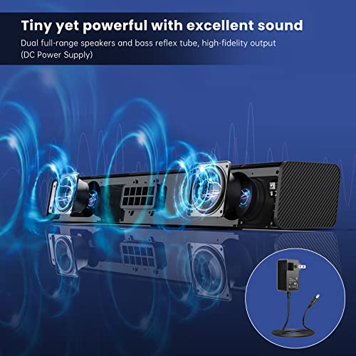 Sound Bar, BESTISAN 50 Watts Soundbar with HDMI, Optical, AUX, USB,Sub Out and Bluetooth Connection, DSP, Bass Adjustable, 16 Inch, Mountable