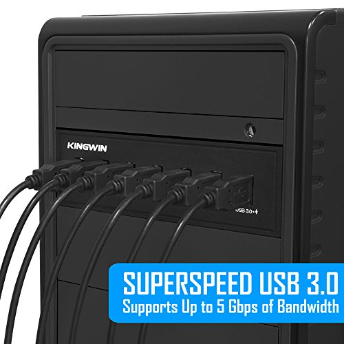 Kingwin Front Panel USB 3.0 Hub 7 Port & One Fast Charging USB 2.1A Charging Port - size: 7 Port USB Hub