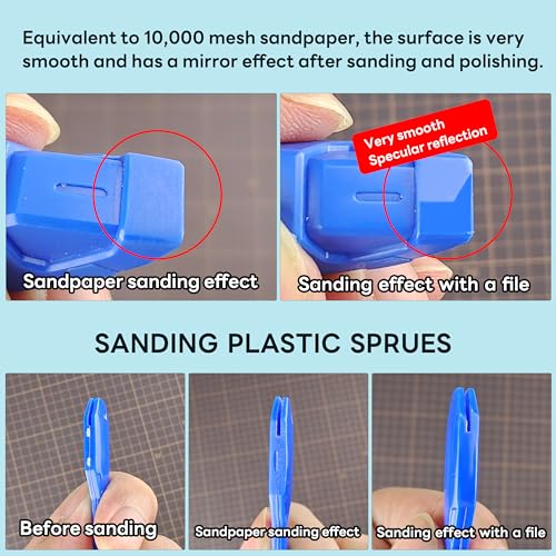 stedi Hobby Model Polishing Tools 4 PCS, Ultimate Precision Files | #10000 Grit Glass Mirror Grinding Tools for Plastic Gundam Models, Wood, Resin-base parts. - style: 4 PCS #10000 Grit Glass Files