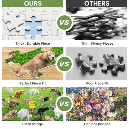 1000 Pieces Puzzles for Adults, Pooping Puppies Puzzle, Dogs Jigsaw Puzzles 1000 Pieces, Funny Gifts for Dog Lovers Friends, Perfect White Elephant Gag Gift, Dog Puzzle as Funny Home Party Decorations - style: Pooping Puppies