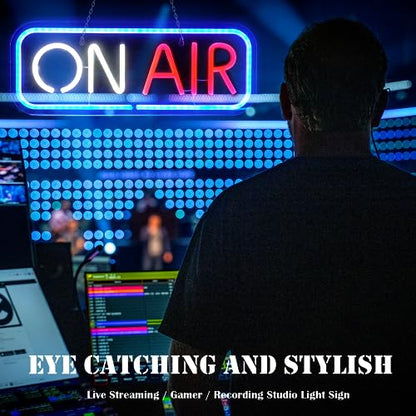 ON AIR Neon Sign Lights - Live Recording Studio LED Light Streaming Broadcast Sign USB Powered - Bar Pub Club Wall Decor Christmas Party Lights - style: ON AIR