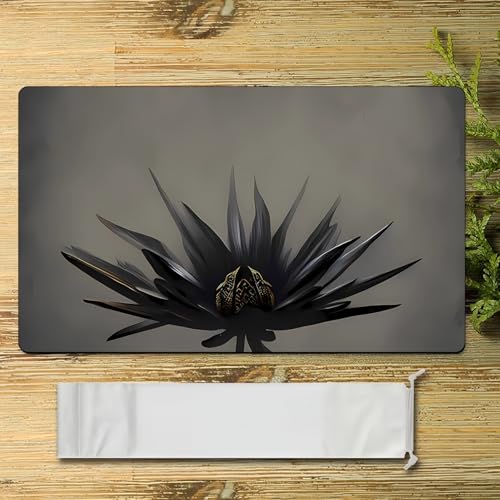 Fantasy Black Lotus TCG Playmat, 24 x 14 inches Game Mat for MTG DTCG CCG RPG Trading Card Game Playmats Smooth Surface Battle Game Rubber Collection Cool 13 - color: Black Lotus