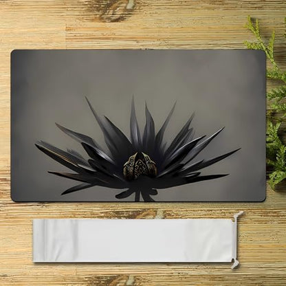 Fantasy Black Lotus TCG Playmat, 24 x 14 inches Game Mat for MTG DTCG CCG RPG Trading Card Game Playmats Smooth Surface Battle Game Rubber Collection Cool 13 - color: Black Lotus