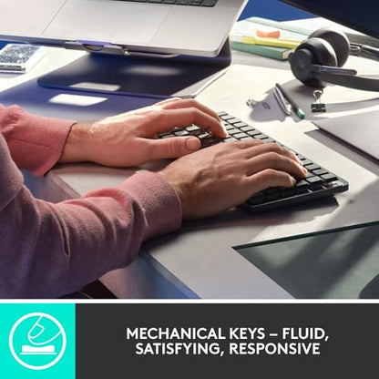 Logitech MX Mechanical Mini Wireless Illuminated Keyboard Clicky Switches | Illuminated, backlit, Bluetooth, USB-C, macOS, Windows, Linux, iOS, Android - size: Compact, style: Clicky (satisfying click)