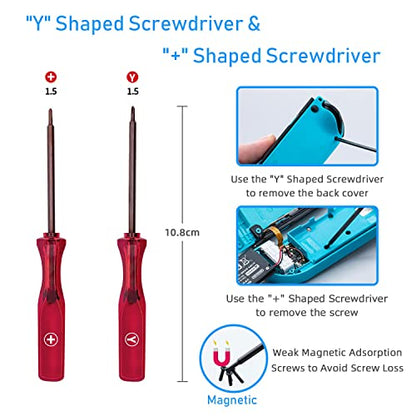 Mcbazel Joycon Joystick Replacement for Nintendo Switch, Switch OLED, Switch Lite(NOT for Switch 2) - 3D Replacement Joystick Analog Thumb Stick with +&Y-Screwdriver, Pry Tool, Tweezer Kit - color: Black