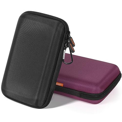 Shockproof Hard Shell Carrying Case, Large Capacity Storage Pouch Bag | Fits GPS, External Hard Drive, Power Bank, Charger, Cable, Travel Tech Organizer, Durable EVA Material - color: Z Black and Deep Purple