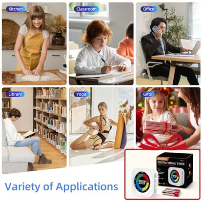 Visual Timer for Kids & Adults, 99 Min Digital Visual Countdown Timer with Progress Bar, Count Up Timer for ADHD, Classroom, Kitchen, Study, Focus, Productivity & Time Management