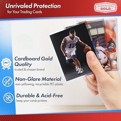 Cardboard Gold - 35pt Top Loaders for Cards - 1000 Count - Premium 3x4 Inch Trading Card Toploaders - Protect Your Baseball and Sports Cards with These Crystal Clear Hard Plastic Sleeves Protectors - size: 1000 Toploaders