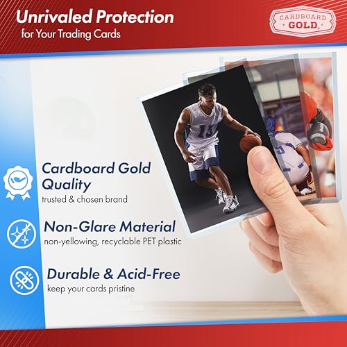 Cardboard Gold - 35pt Top Loaders for Cards - 2000 Count - Premium 3x4 Inch Trading Card Toploaders - Protect Your Baseball and Sports Cards with These Crystal Clear Hard Plastic Sleeves Protectors - size: 2000 Toploaders