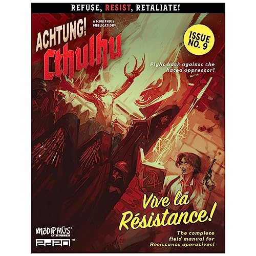 Modiphius: Achtung! Cthulhu 2d20: Vive La Resistance-Issue No. 9 - RPG Softcover Expansion Book, Complete Field Manual for Resistance Operatives - style: Vive La Resistance