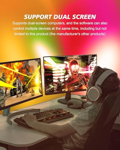 Xtremevision S202-27 LED Backlight Strip for 27-Inch Monitor, Instant Sync RGB Lighting with Audio and Video, Ultra-Low Latency Software-Controlled Backlight for Movies, Games, and Music