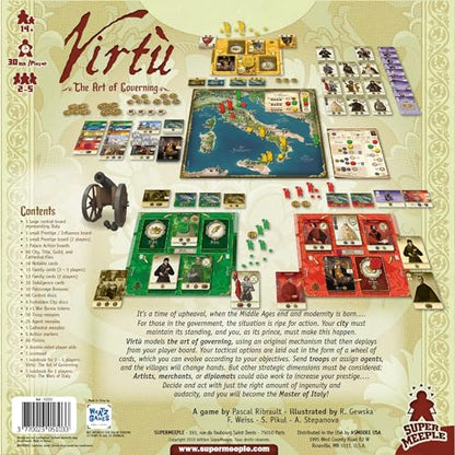 Virtù Board Game Italian Renaissance Themed Strategy Game Deep Strategic City Building Game for Adults and Teens Ages 14+ 2-5 Players Average Playtime 60-150 Minutes, Made by Super Meeple