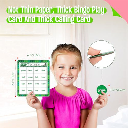 SpriteGru Sight Word Bingo Game, 160 Sight Words Learn to Read Level 3 & Level 4 Bingo Board Game Dolch's & Fry's Words Lists for Kindergarten and Preschool Kids 4-8, Perfect for Classroom & At Home - style: 25 Pcs Sight Word Bingo Game Level 3-4