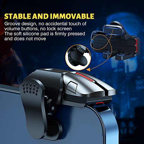 Newseego for 2022 New Model Mobile Game Controller Trigger, Mobile Game Accessories 6 Finger Trigger Sensitive Target Buttons Smartphone Game Controller Gamepad for PUBG/Survival Rules - color: Clear