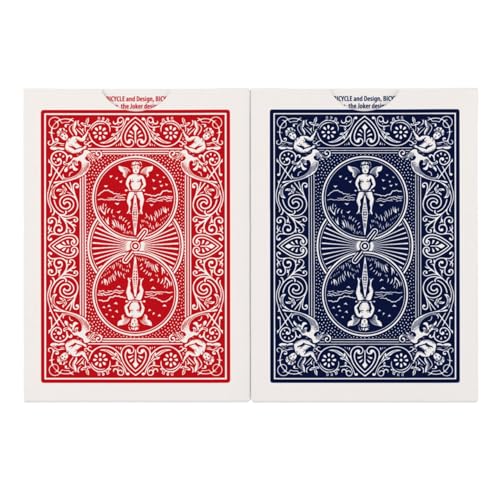 Bicycle Rider Back Playing Cards, Standard Poker Size Deck of Cards, Red & Blue (2 Pack), Classic Cards for Poker, Blackjack, Family Game Night & Card Games, Fun for All Ages | Air Cushion Finish, Over 140 years of trusted quality, Perfect for poker and b