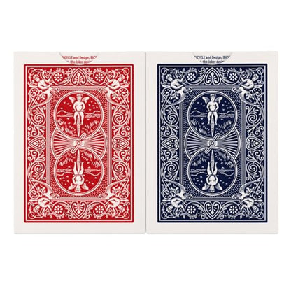 Bicycle Rider Back Playing Cards, Standard Poker Size Deck of Cards, Red & Blue (2 Pack), Classic Cards for Poker, Blackjack, Family Game Night & Card Games, Fun for All Ages | Air Cushion Finish, Over 140 years of trusted quality, Perfect for poker and b