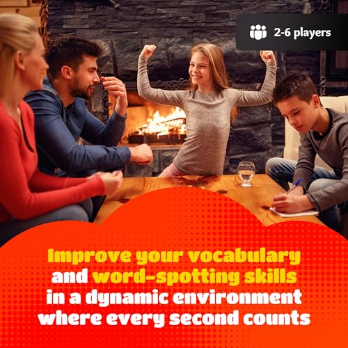 Yell Spell Word Game, Race to Ring The Bell in Fast Competitive Letter game with engaging wordplay. Card Games for Game Nights, Easy to learn Teen Party Games & Adults Board games for 2 - 6 Players
