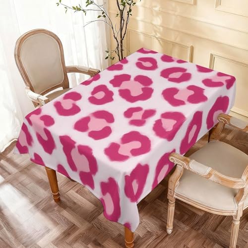 Waterproof Spill Proof Table Cloth Rectangle Tablecloth Table Cover for Dining Pink Leopard Print - color: Color11, size: 59.8x84.3in
