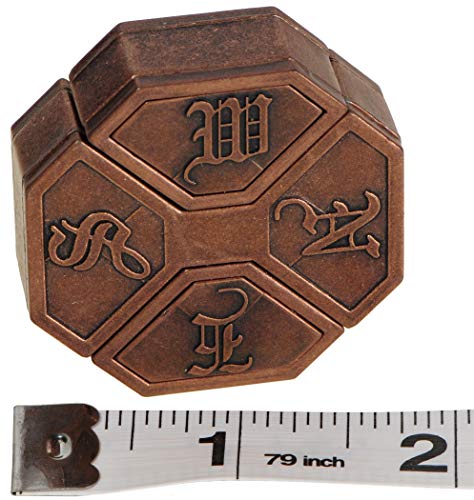 Hanayama News Cast Metal Brain Teaser Puzzle with Red Velveteen Pouch Bundled Items