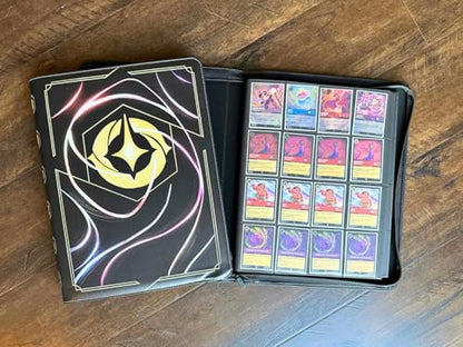 Premium Silly Bear Emporium Lorcana Card Back Themed 1024 Side-Loading Pocket Binder for TCG Trading Cards | Compatible with Lorcana, Yugioh, One Piece, Pokemon, Magic (16 Pockets - Black)