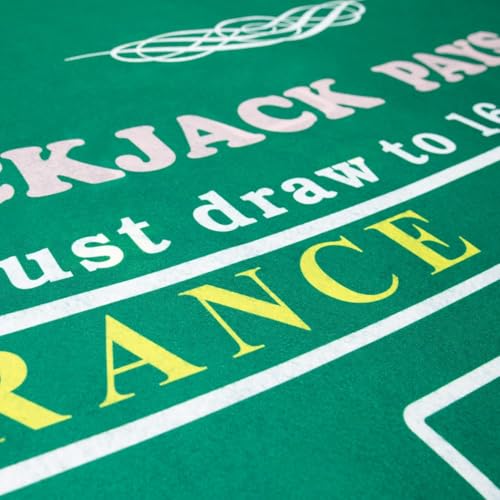 Poker Mat 36 x 72 inches with Storage Case, Double-Sided Blackjack Table Mat and Texas Hold'em, Casino Poker Felt Cover, Tabletop for Playing Cards and Home Game Nights