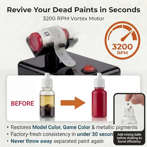 Electric Paint Mixer & Nail Polish Shaker - Professional Vortex Shaker Machine for Hobby Model Color, Lash Glue, Tattoo Ink - Continuous Liquid Mixer with Non-Slip Base - color: Black