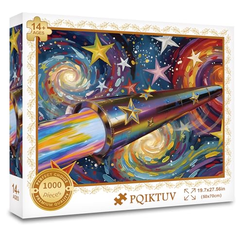 1000 Piece Puzzle for Adults, | Cosmic Kaleidoscope Telescope Jigsaw Puzzle, Space Art Wall Decor & Gift, 27.56" x 19.7" - color: Cosmic Lipstick
