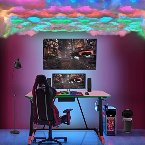 3D Thundercloud Ceiling LED Light, RGB Cloud Light,16FT | Cotton DIY cloud light with colorful lightning. Creates a vibrant atmosphere for gaming rooms, parties, clubs, and DJ bars. - size: 16 Feet